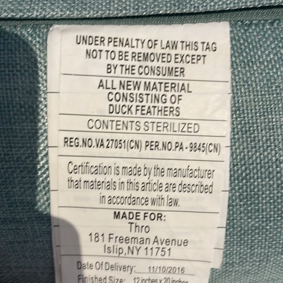 EUC Set of 2 Beautiful Rectangular Duck Filled Accent Pillows - Picture 8 of 13